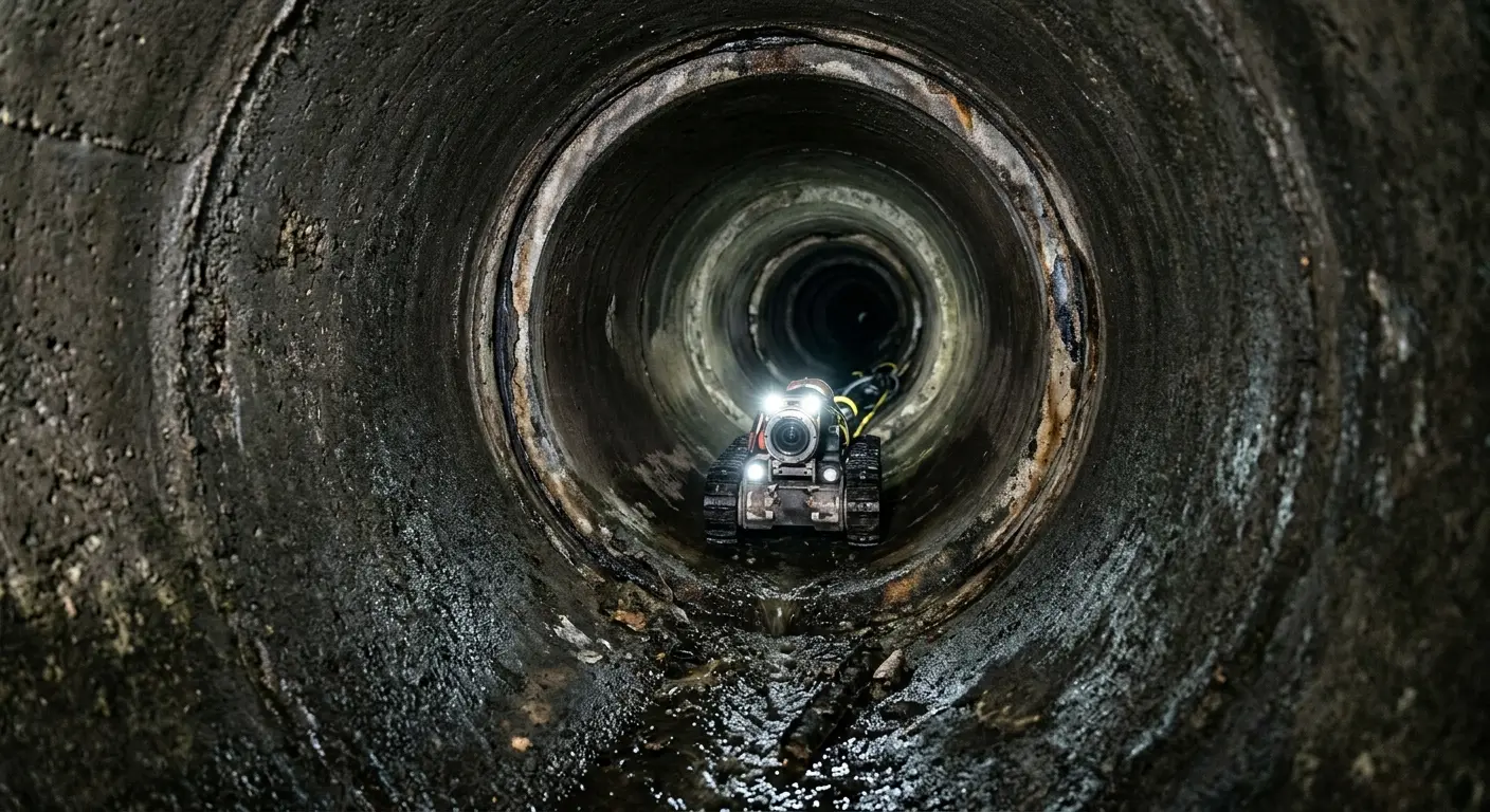 Robotic sewer camera inspecting pipe interior for Sewer Line Repair in Arizona City